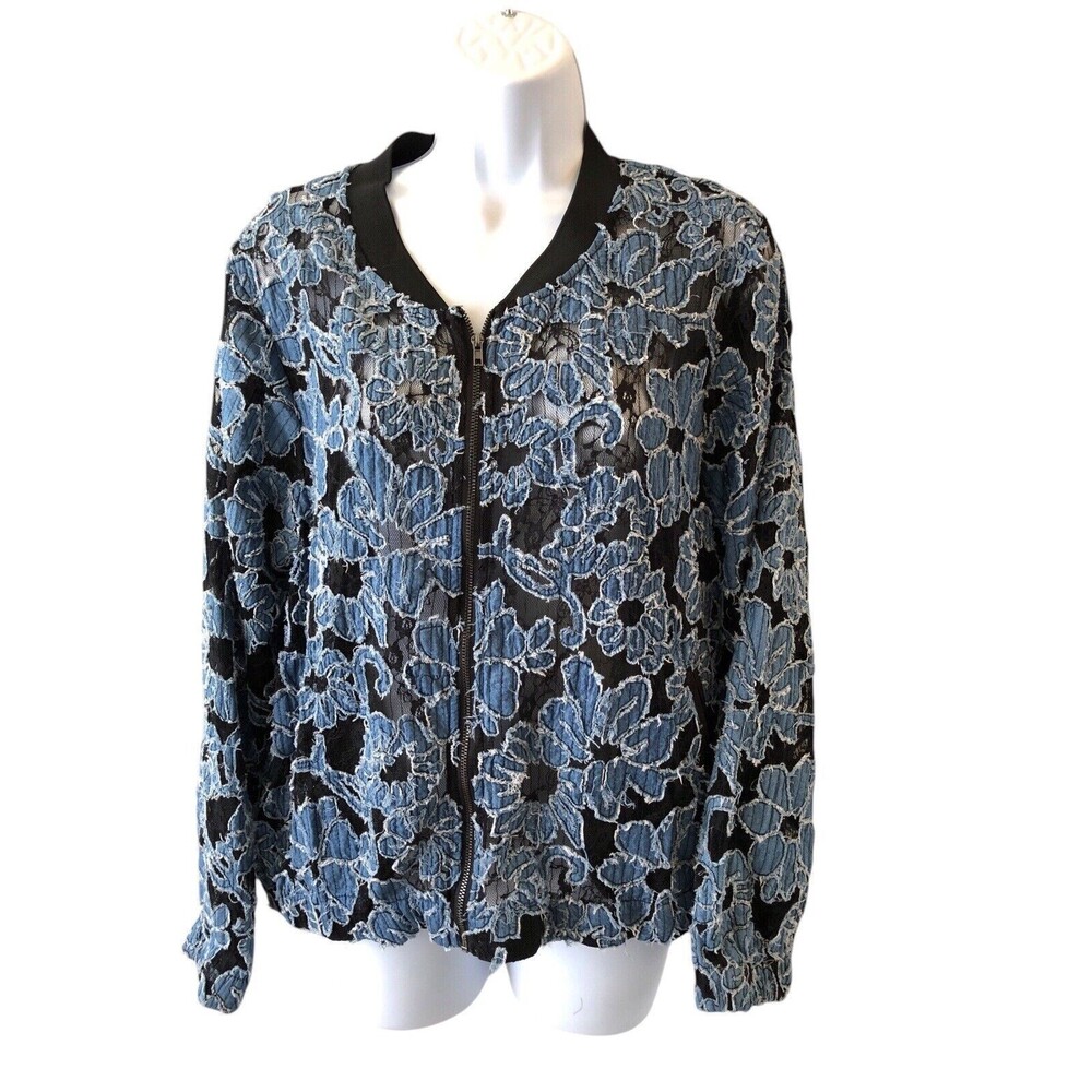 PECK & PECK Weekend Travel Jacket Women's M Blue Lightweight Windbreaker